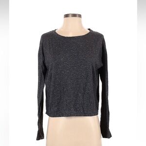 Dark gray open back long sleeve tee